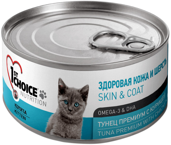 1st Choice Kitten Premium беззерновые для котят с тунцом и курицей   (85 гр х 12 шт)