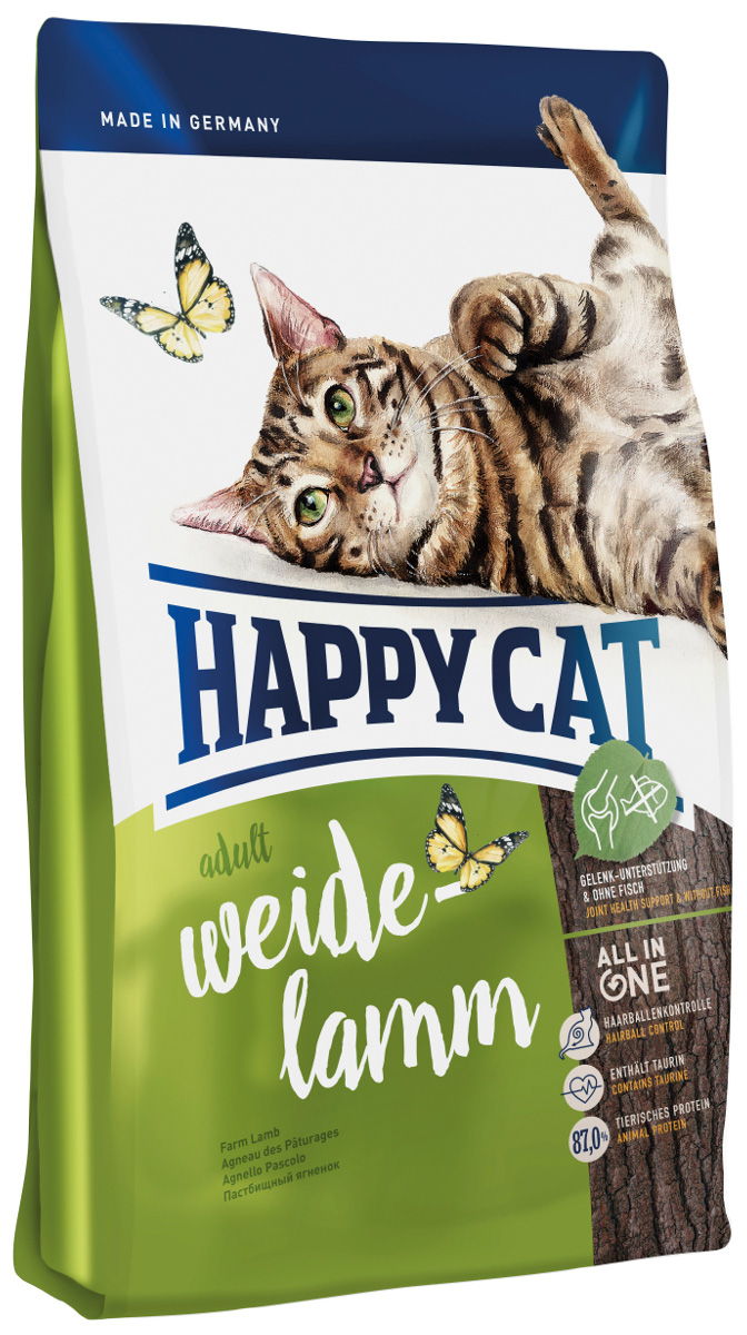Happy Cat Supreme Fit & Well Adult Weide-lamm для взрослых кошек с ягненком (0,3 кг)