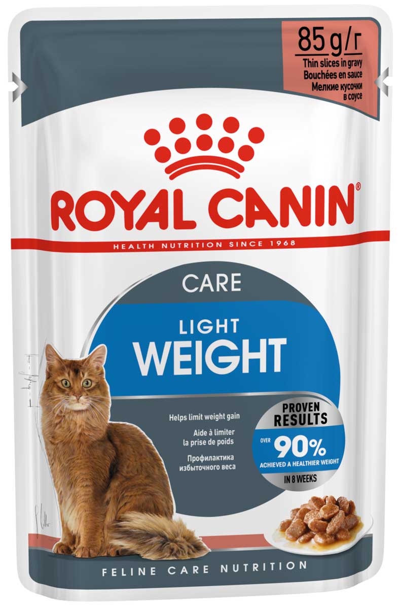 Royal Canin Light Weight Care диетические для взрослых кошек в соусе пауч  (85 гр х 12 шт)