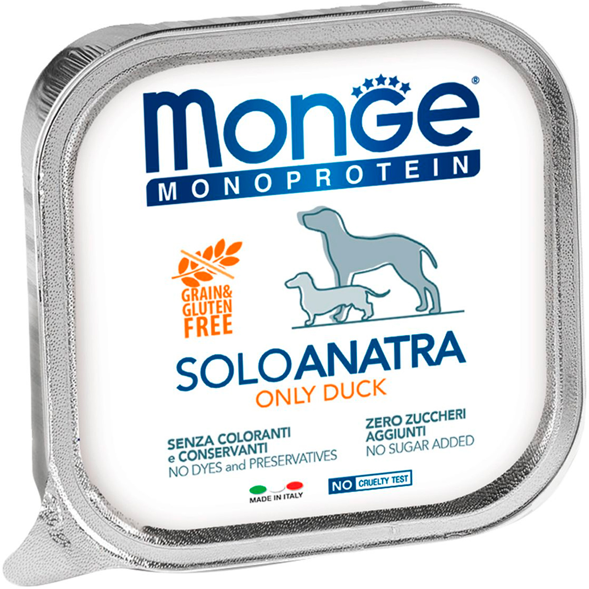 Monoproteico  Магизоо Monge Monoprotein Solo Dog монобелковые для взрослых собак паштет с уткой  (150 гр)