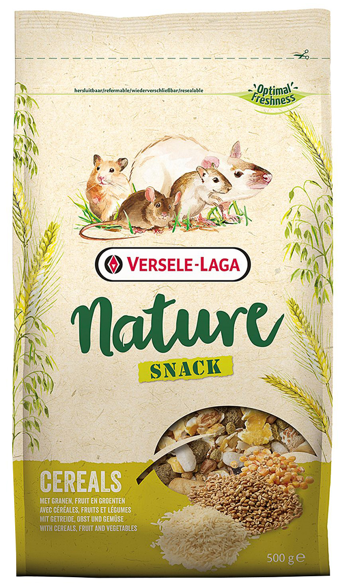 Versele-laga Snack Nature Cereals дополнительный корм для декоративных и карликовых кроликов, морских свинок, шиншилл, хомяков, мышей, песчанок, крыс и бурундуков (500 гр)