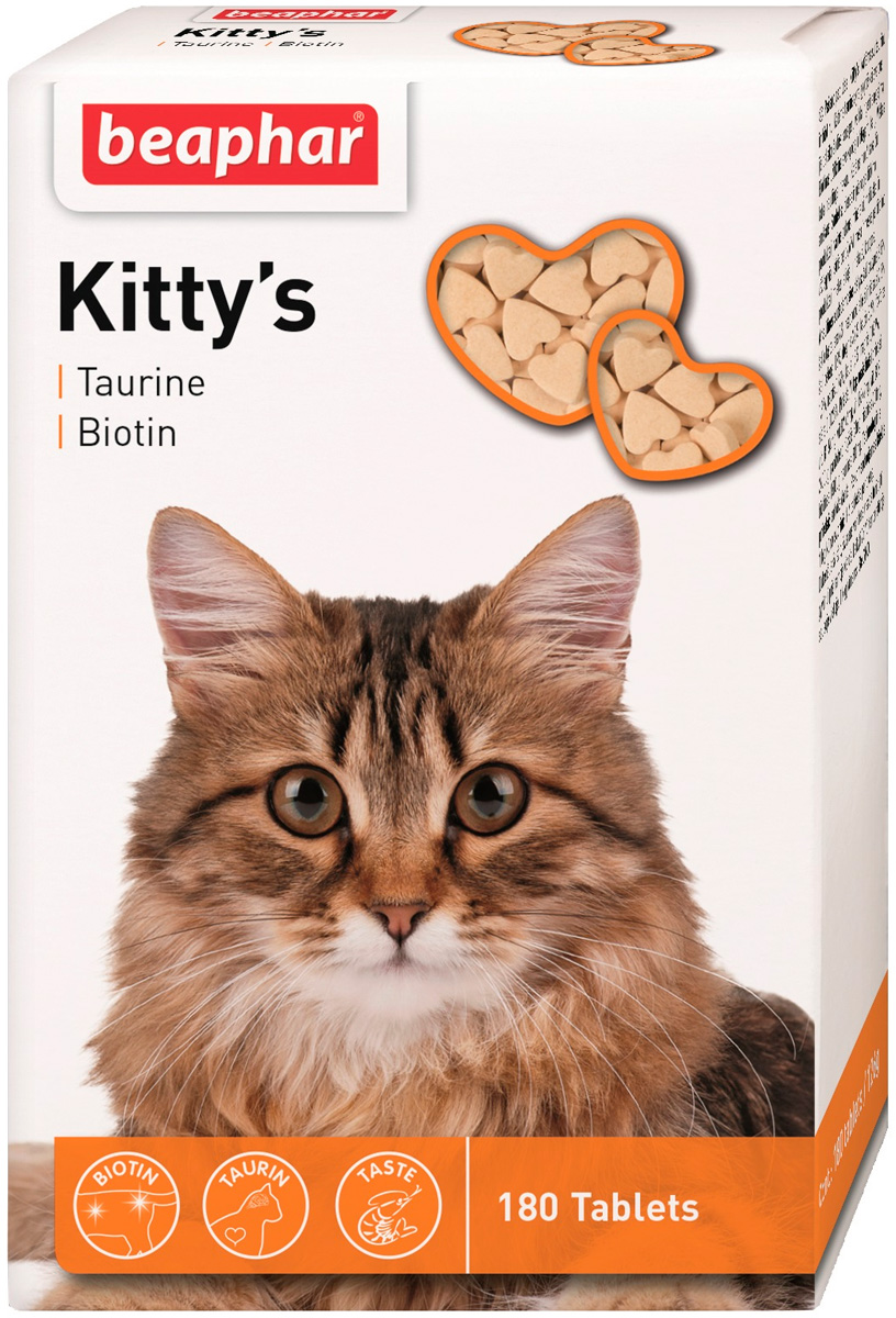  Лакомство Beaphar Kitty’s + Taurine-biotin для кошек витаминизированное с таурином и биотином (75 шт)