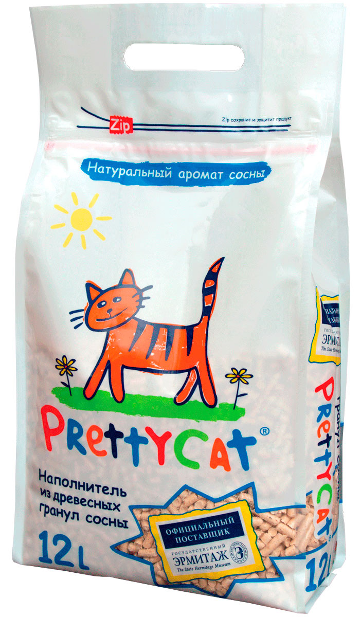 Pretty Cat Wood Granules наполнитель древесный для туалета котят (12 + 12 л)