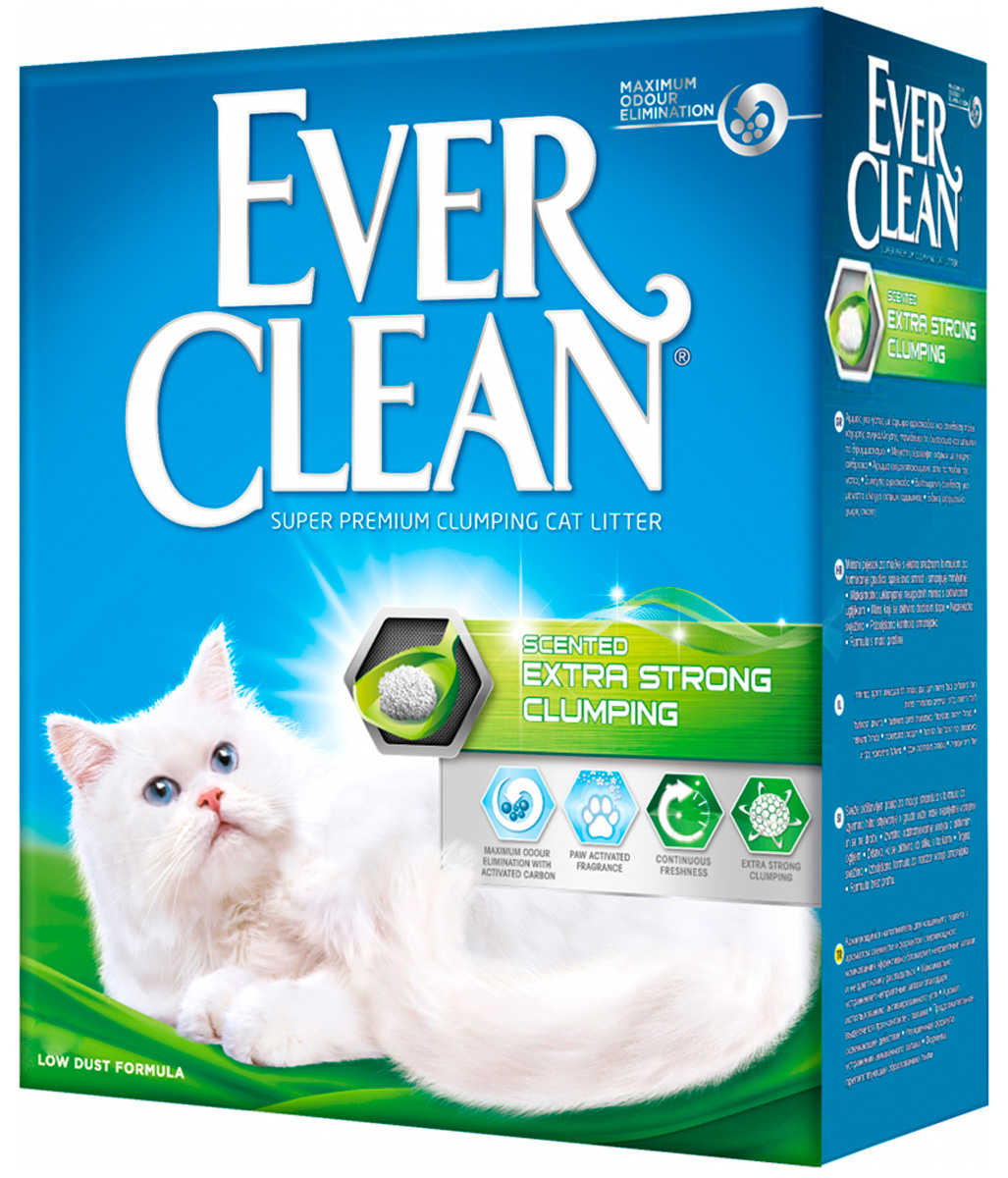 Ever Clean Extra Strong Clumpin Scented наполнитель комкующийся для туалета кошек с ароматизатором зеленая полоска (6 л)