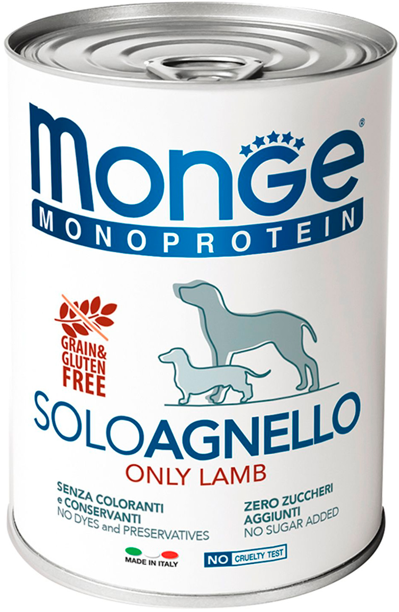 Monoproteico  Магизоо Monge Monoprotein Solo Dog монобелковые для взрослых собак паштет с ягненком 70014236bs (400 гр)