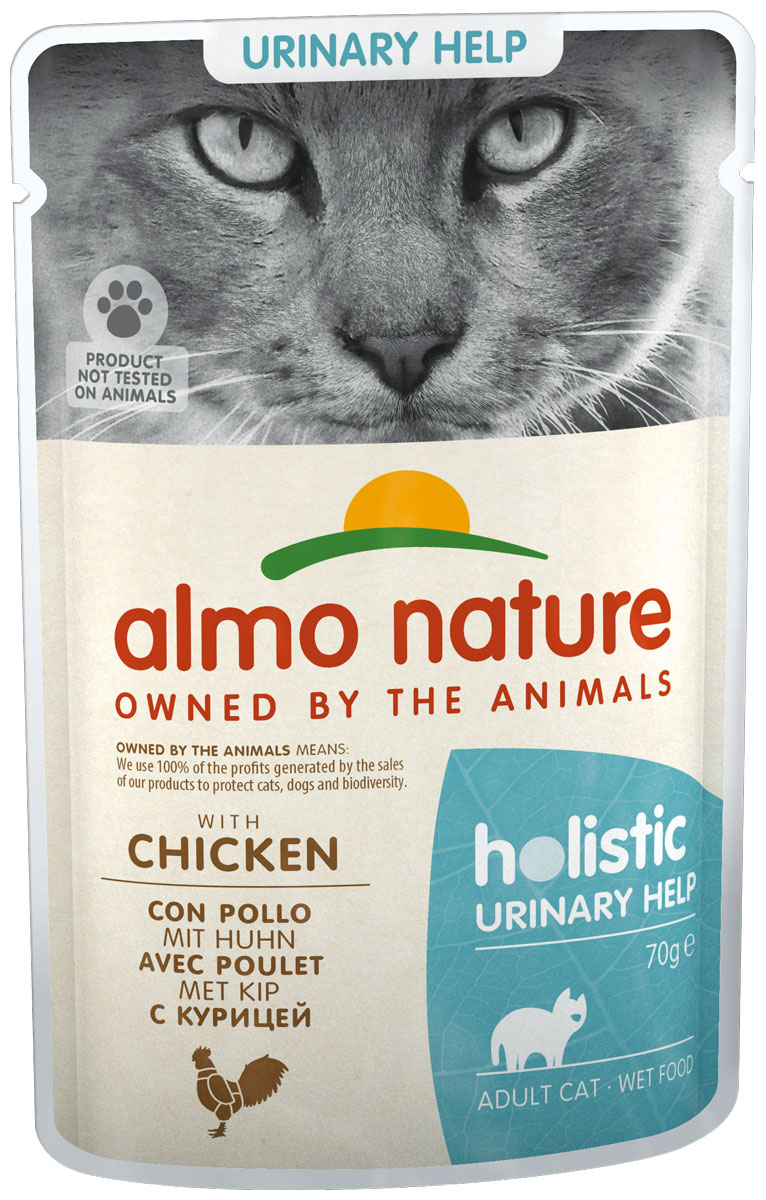 Almo Nature Cat Holistic Urinary Support для взрослых кошек при мочекаменной болезни с курицей  (70 гр)