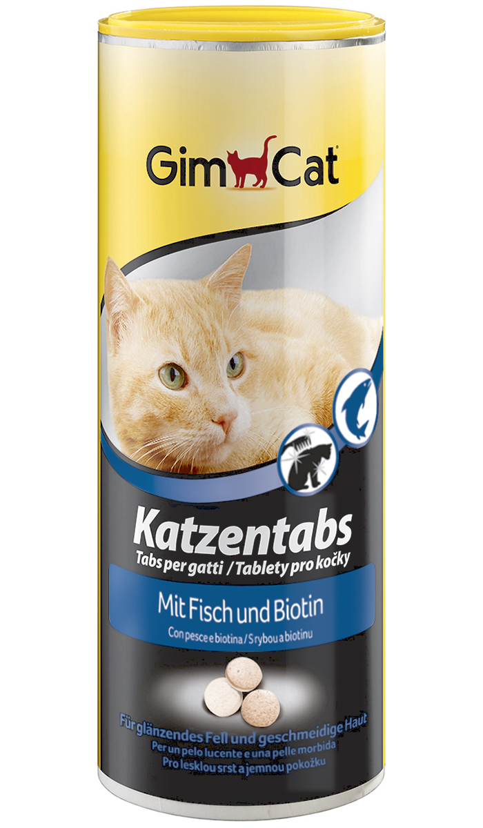 Лакомство Gimcat Tabs Fish витаминизированное для кошек с рыбой и биотином 425 гр (1 шт)