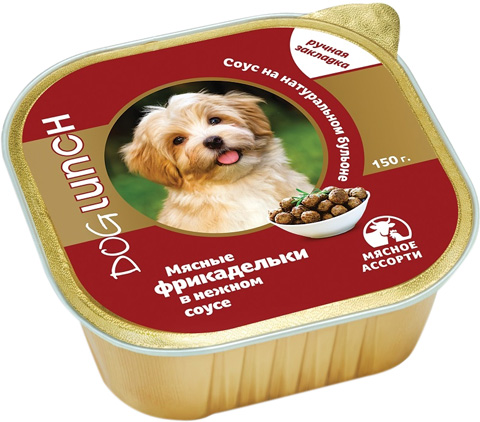 Dog Lunch фрикадельки для взрослых собак с мясным ассорти в соусе 65054  (150 гр х 10 шт)