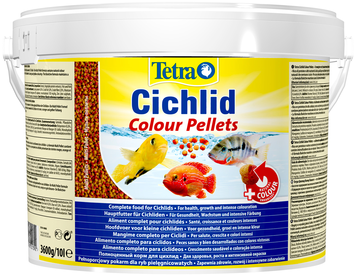 Tetra Cichlid Colour Pellets корм шарики для цихлид, для усиления окраски (10 л)