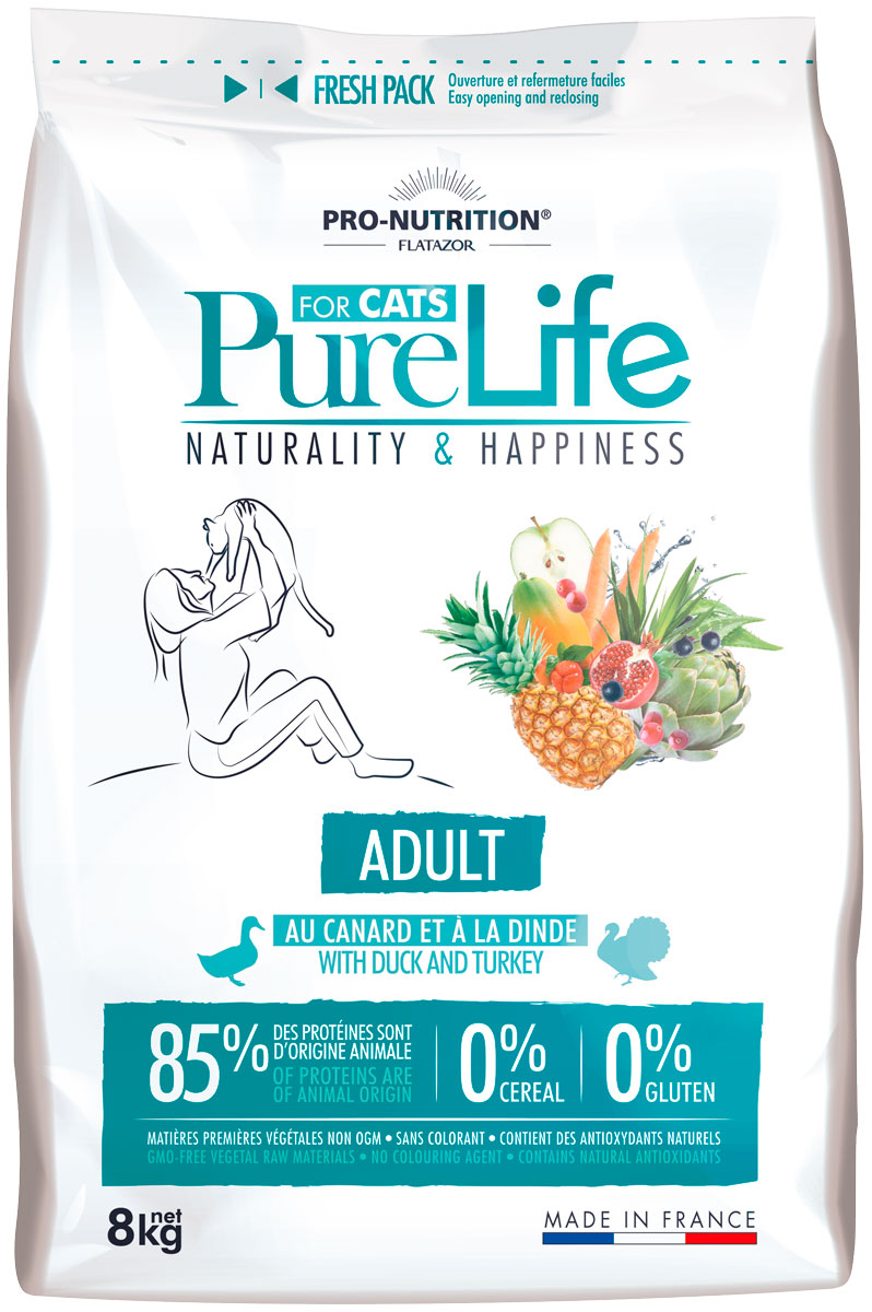 Flatazor Pure Life Adult для взрослых кошек (8 кг)