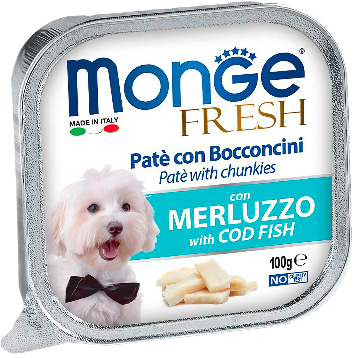 Monge Fresh Dog для взрослых собак паштет с треской  (100 гр х 32 шт)