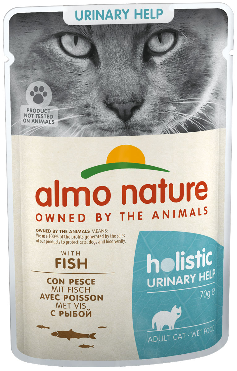 Almo Nature Cat Holistic Urinary Support для взрослых кошек при мочекаменной болезни с рыбой  (70 гр)