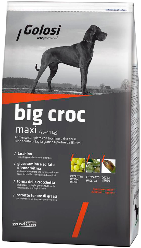   Магизоо Golosi Big Croc Maxi для взрослых собак крупных пород с индейкой и рисом (20 + 20 кг)