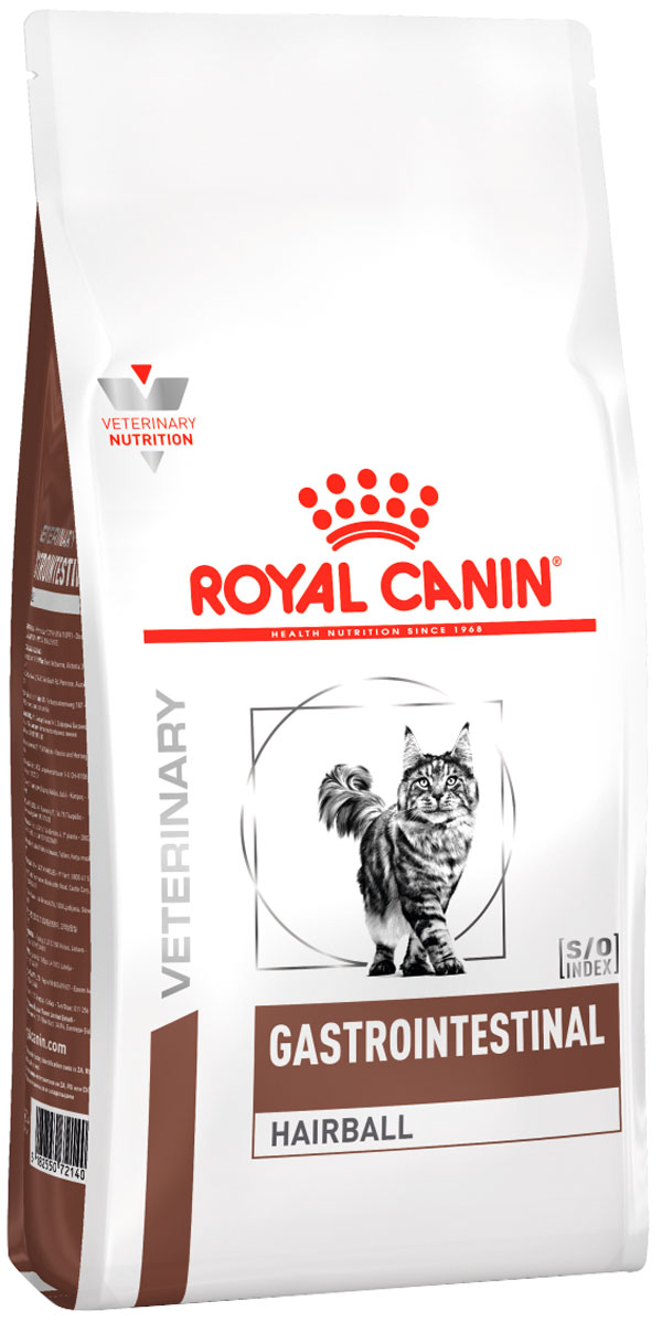 Royal Canin Gastrointestinal Hairball для взрослых кошек при заболеваниях желудочно-кишечного тракта для вывода шерсти (0,4 кг)