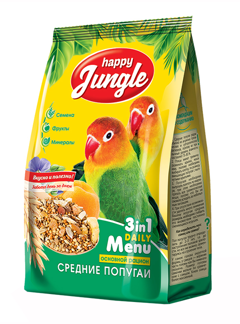 Happy Jungle для средних попугаев (500 гр)