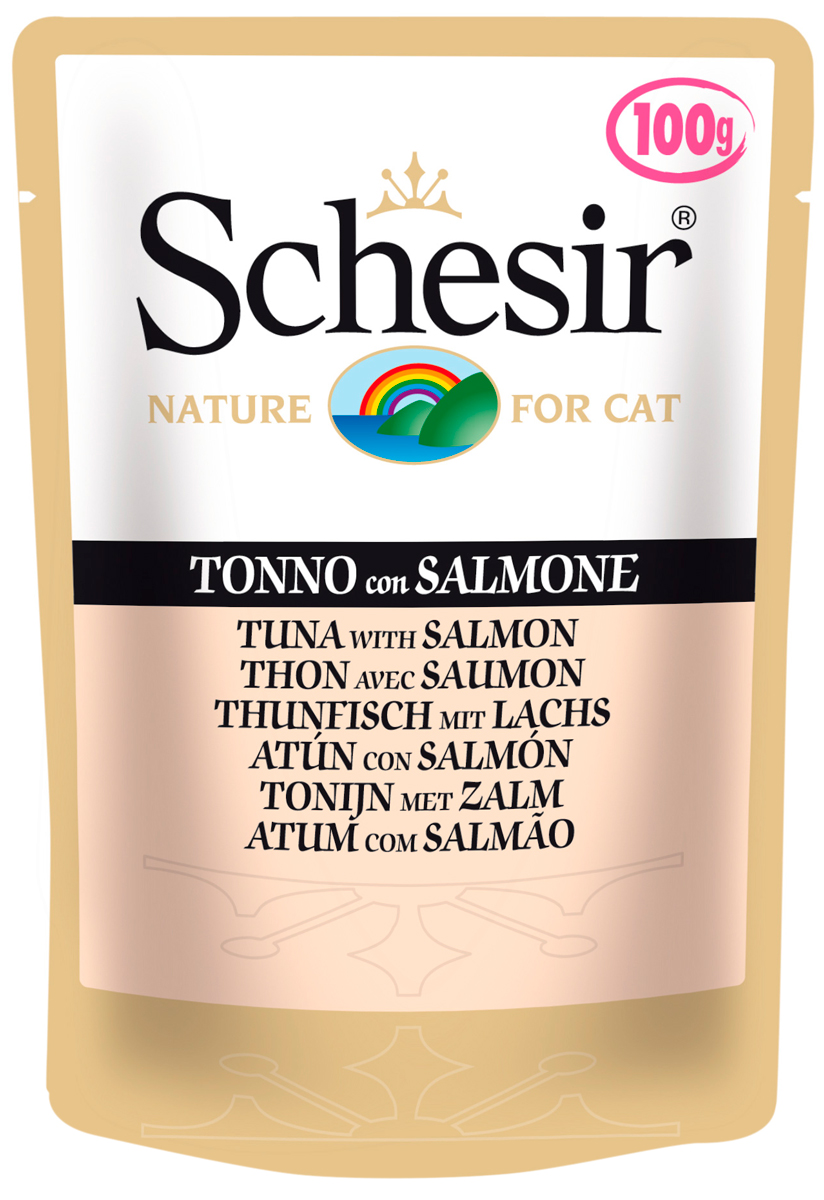 Schesir Cat Tuna & Salmon для взрослых кошек с тунцом и лососем (100 гр)