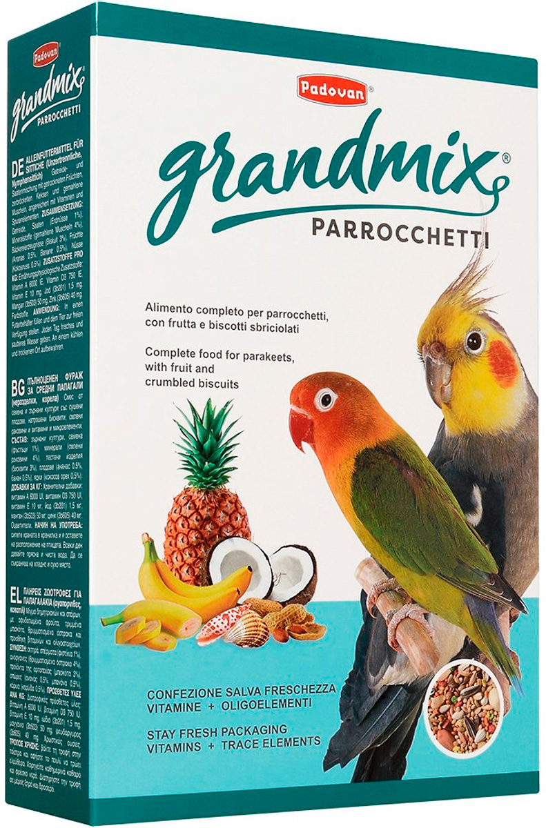 Padovan Grandmix Parrocchetti корм для средних попугаев (850 гр)