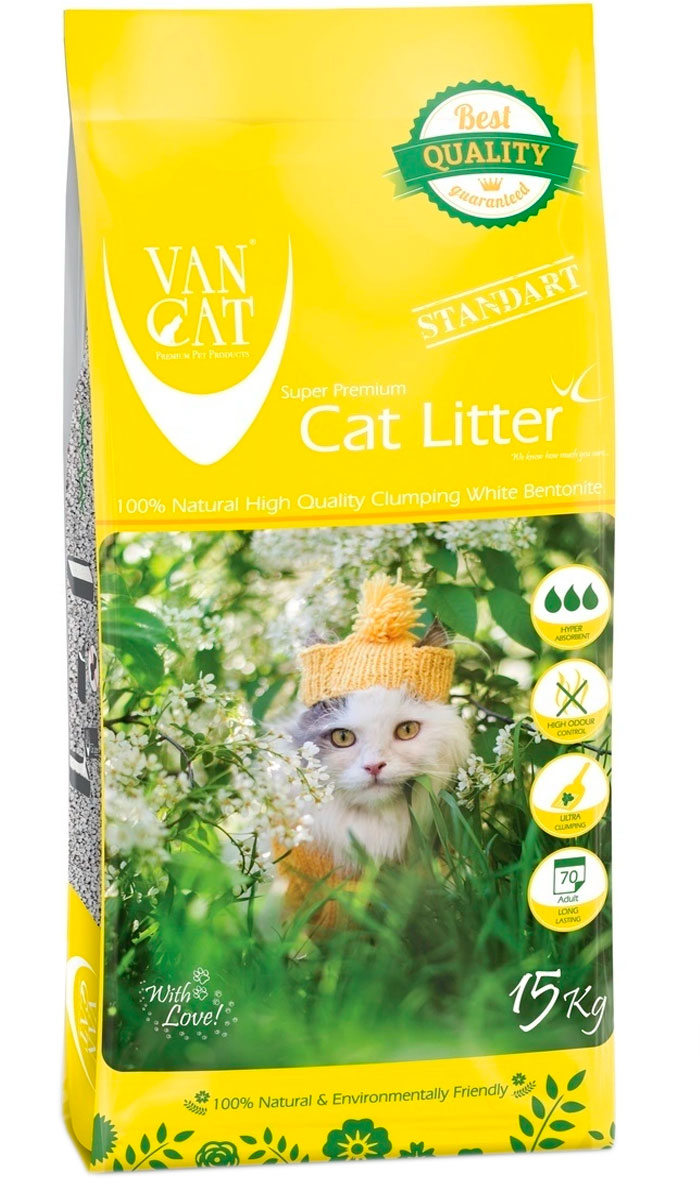  Van Cat Standart наполнитель комкующийся для туалета кошек (15 кг)