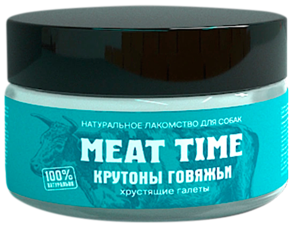 Лакомство Meat Time для собак крутоны говяжьи хрустящие галеты (70 гр)