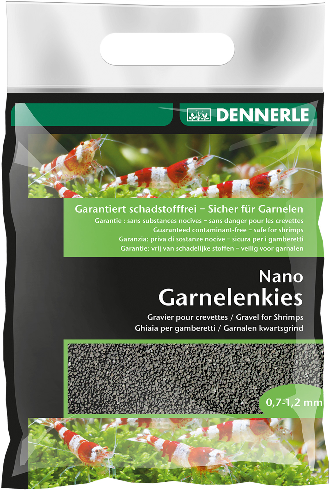 Грунт для аквариума Dennerle Nano Garnelenkies Sulawesi black черный 0,7 – 1,2 мм 2 кг (1 шт)