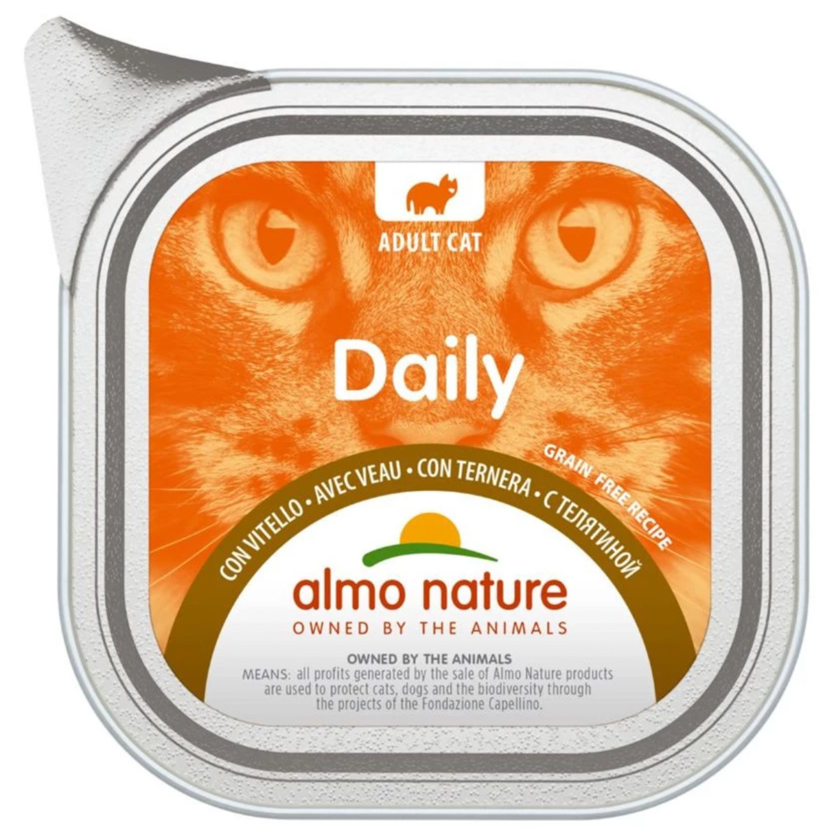 Almo Nature Cat Daily Menu беззерновые для взрослых кошек паштет с телятиной (100 гр)