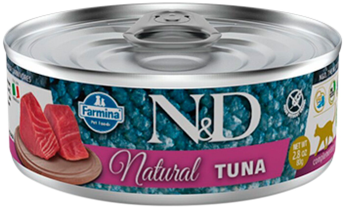 Farmina Cat N&d Natural Tuna беззерновые для взрослых кошек с тунцом (80 гр х 12 шт)