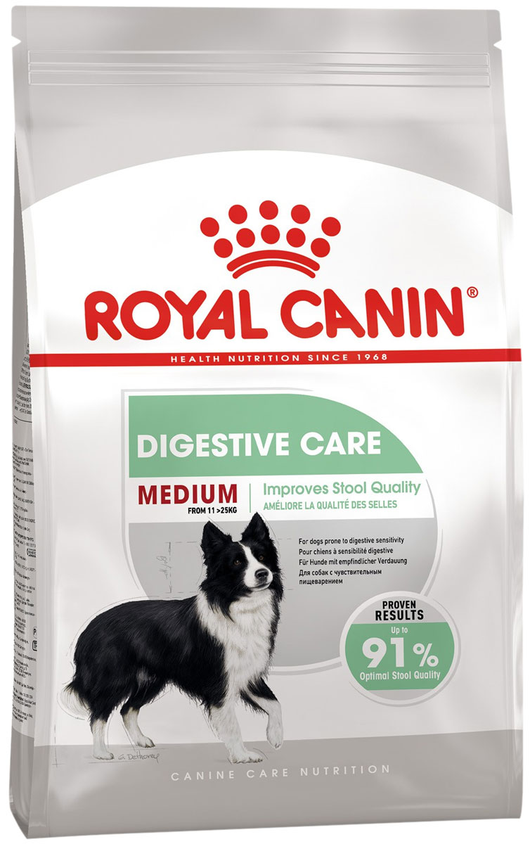 Для средних пород Royal Canin Medium Digestive Care для взрослых собак средних пород для поддержания здоровья пищеварительной системы (3 кг)