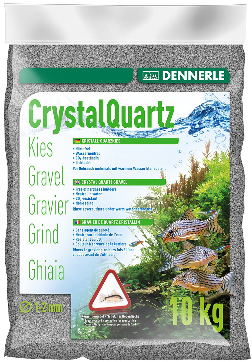 Грунт для аквариума Dennerle Crystal Quartz Gravel темно-серый 1 – 2 мм (10 кг)