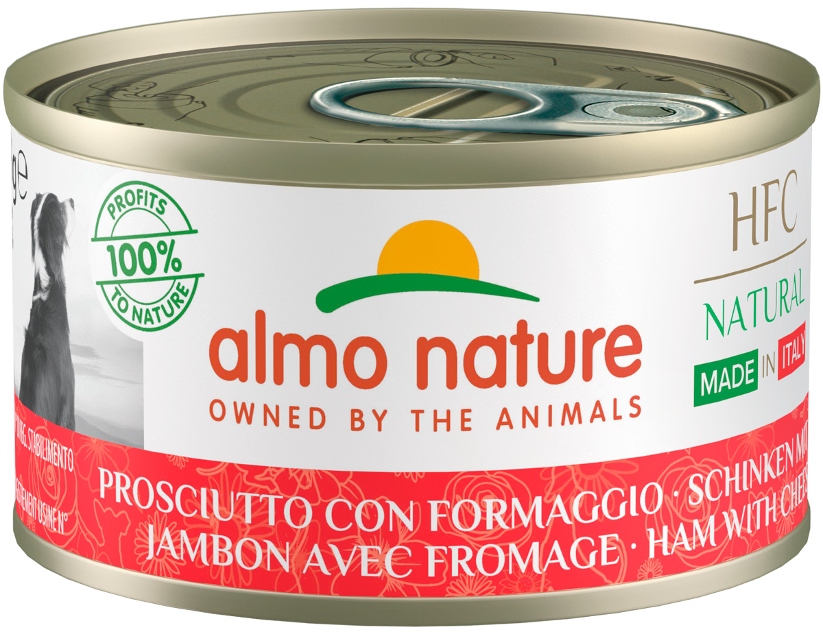 Almo Nature Dog итальянские рецепты для взрослых собак с ветчиной и сыром (95 гр)