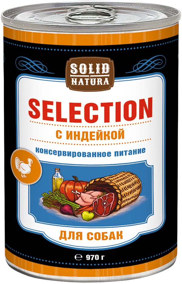 Solid Natura Selection для взрослых собак с индейкой  (970 гр х 6 шт)