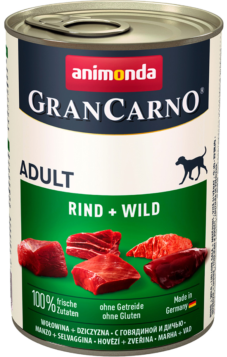 Animonda Gran Carno Original Adult Rind & Wild для взрослых собак с говядиной и дичью (400 гр)