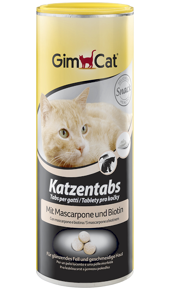 Лакомство Gimcat Tabs Mascarpone & Biotin витаминизированное для кошек с маскарпоне и биотином 425 гр (1 шт)