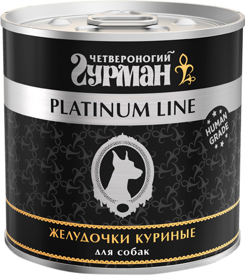   Магизоо четвероногий гурман Platinum Line для взрослых собак с желудочками куриными в желе (240 гр)