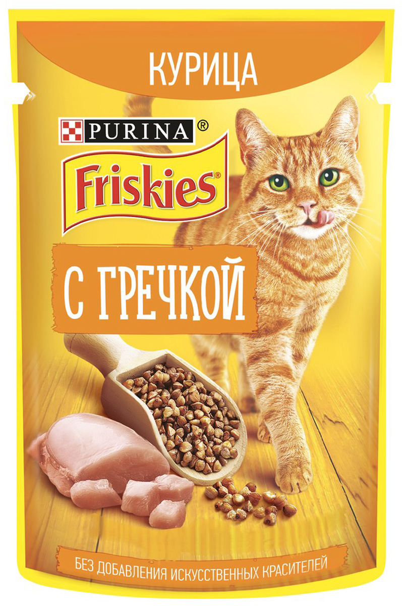   Магизоо Friskies для взрослых кошек c курицей и гречкой в подливе  (75 гр)