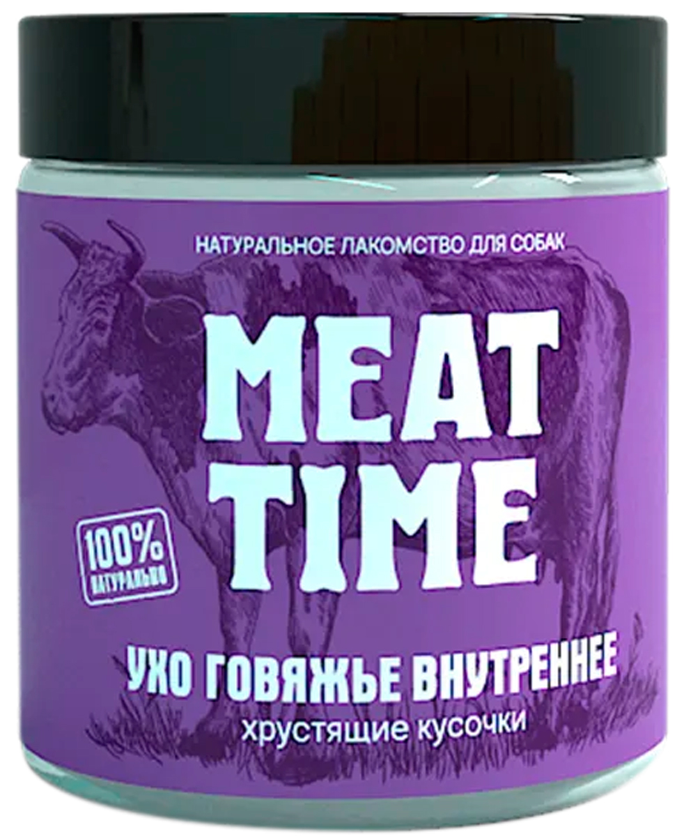 Лакомство Meat Time для собак ухо говяжье внутреннее хрустящие кусочки (30 гр)