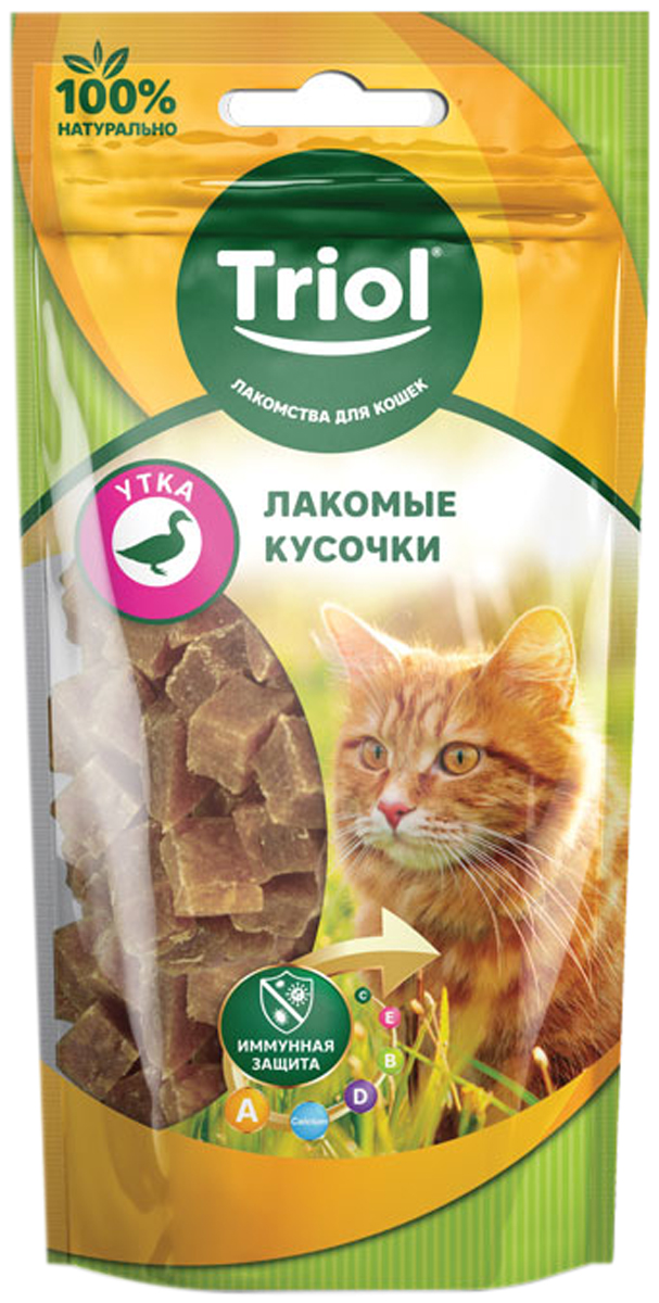 Лакомство Triol для кошек лакомые кусочки с уткой 40 гр (1 шт)