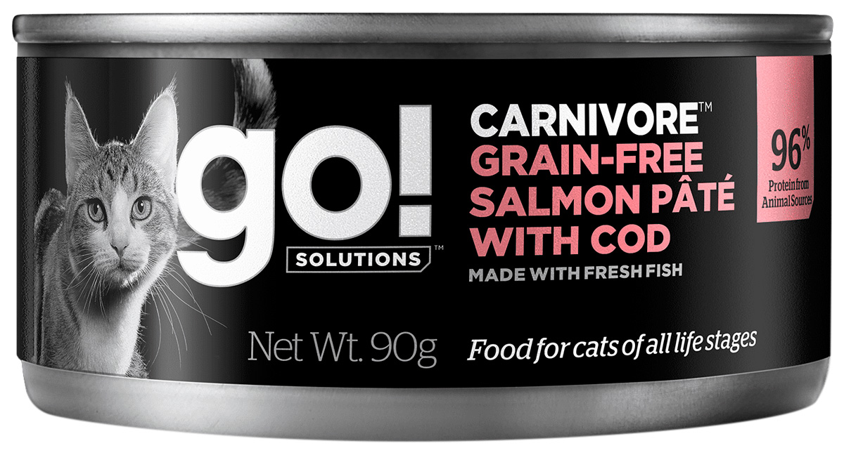 Go! Solutions Carnivore беззерновые для кошек и котят паштет с лососем и треской  (90 гр)