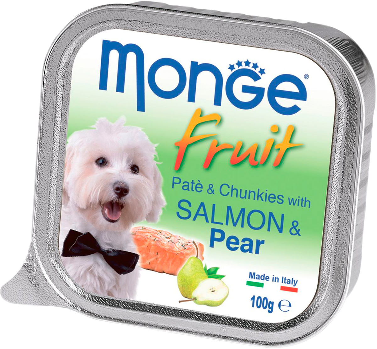 Monge Fruit Dog для взрослых собак паштет с лососем и грушей  (100 гр х 32 шт)