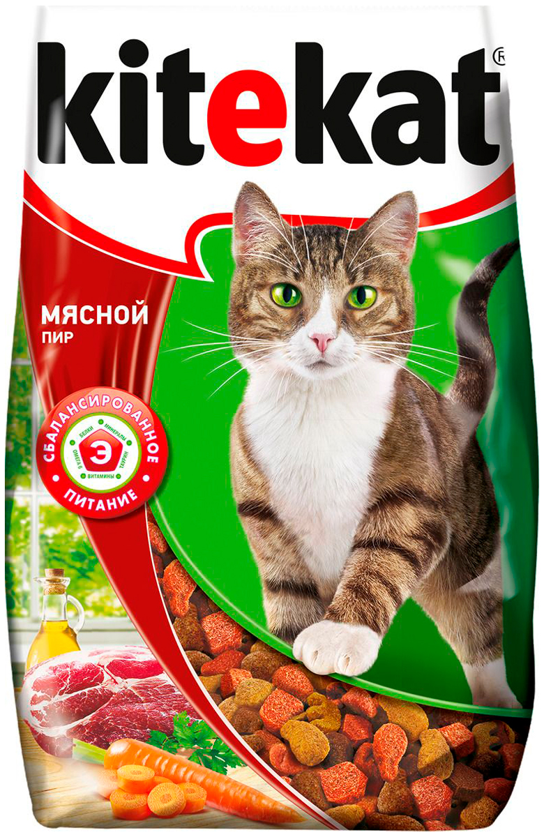 Kitekat мясной пир для взрослых кошек  (0,35 кг)