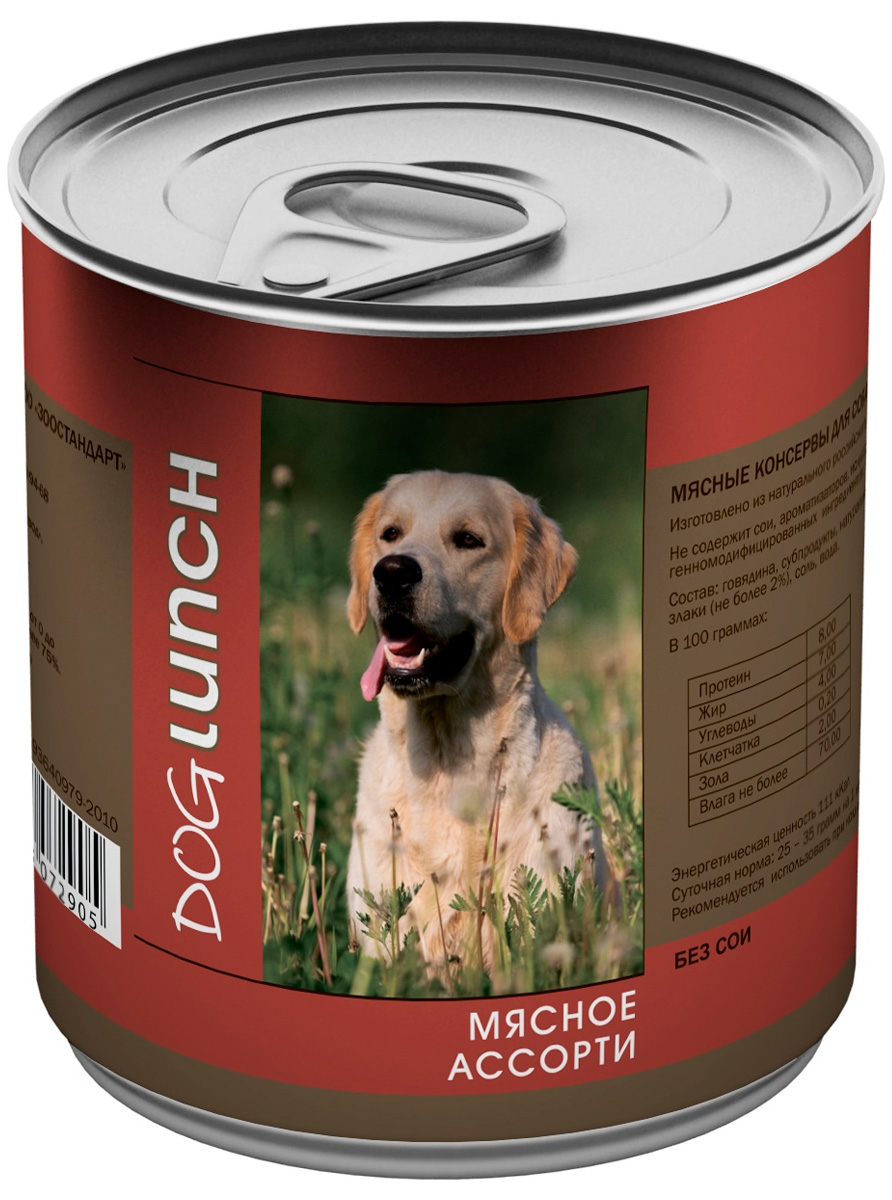 Dog Lunch для взрослых собак с мясным ассорти в желе (410 гр)