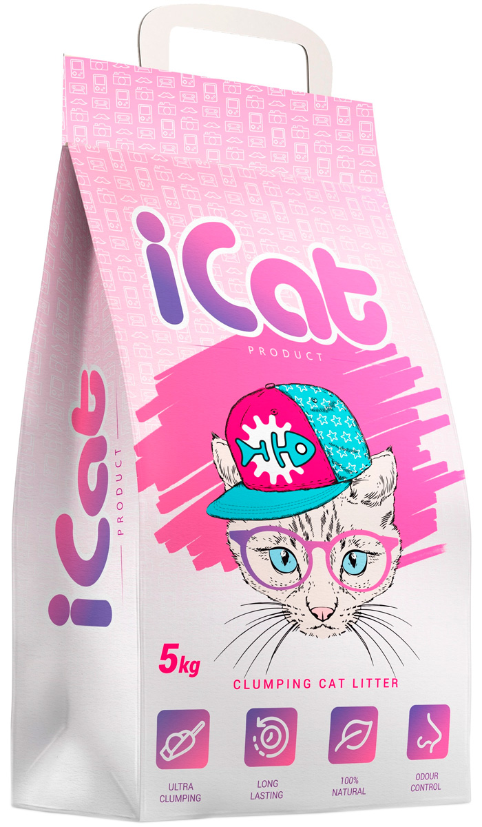 Icat наполнитель комкующийся для туалета кошек (5 кг)