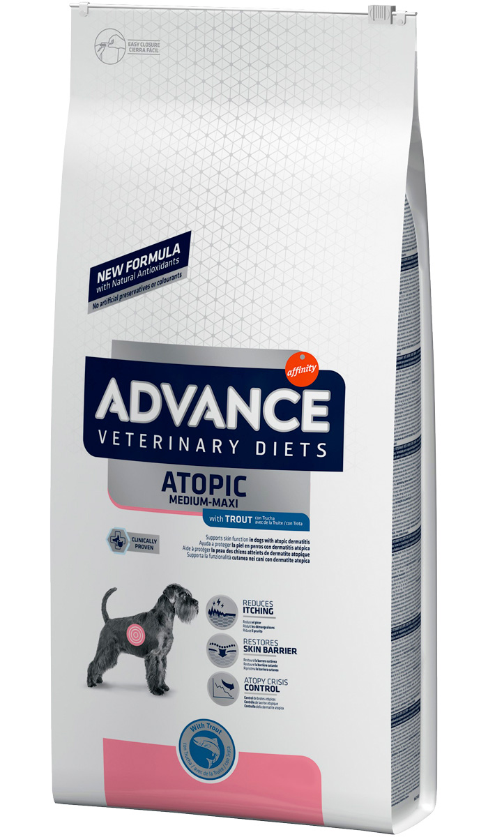 Advance Veterinary Diets Atopic Medium/maxi для взрослых собак средних и крупных пород при дерматозах и аллергии с форелью (12 + 12 кг)