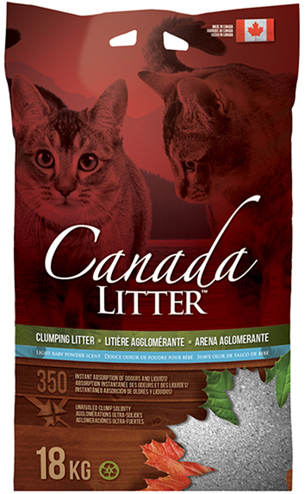 Canada Litter наполнитель комкующийся для туалета кошек Запах на замке с ароматом детской присыпки (18 кг)