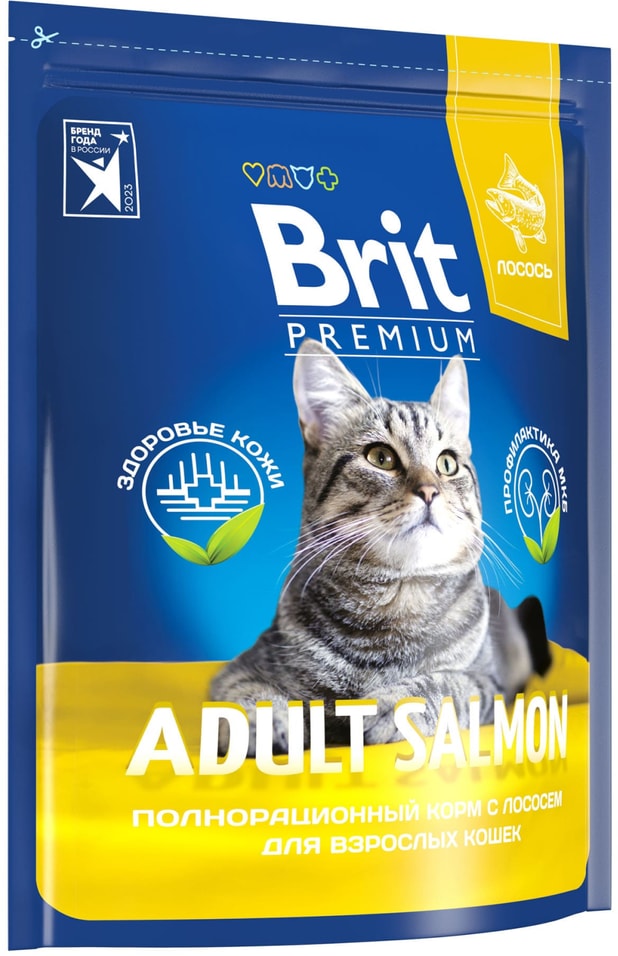 Сухой корм для кошек Brit Premium Adult с лососем 2кг