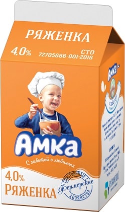 Ряженка Амка 4% 450г - Vprok.ru Перекрёсток