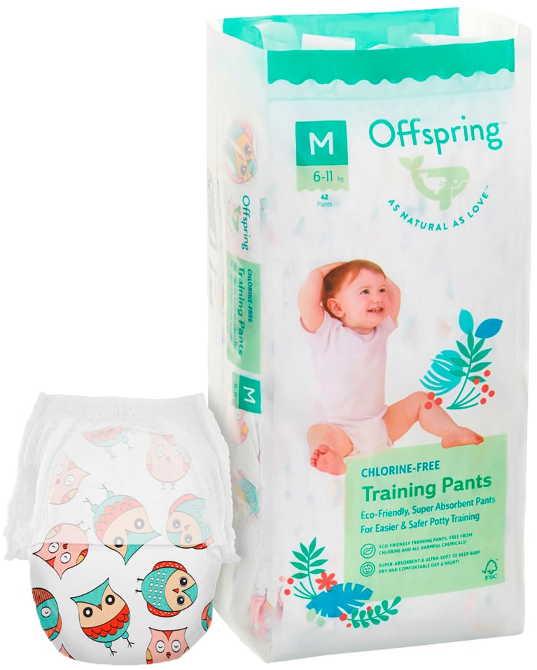   Перекресток Подгузники-трусики Offspring Совы M 6-11кг 42шт