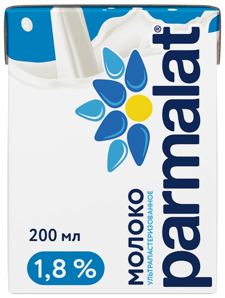  Молоко Parmalat ультрапастеризованное 1.8% 200мл