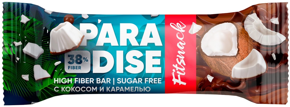 Батончик Fitsnack глазированный Paradise Кокос-Карамель 45г