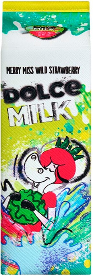 Подарочный набор Dolce Milk Губка для душа зеленая + Гель для душа Земляника 300мл + сумка-пенал