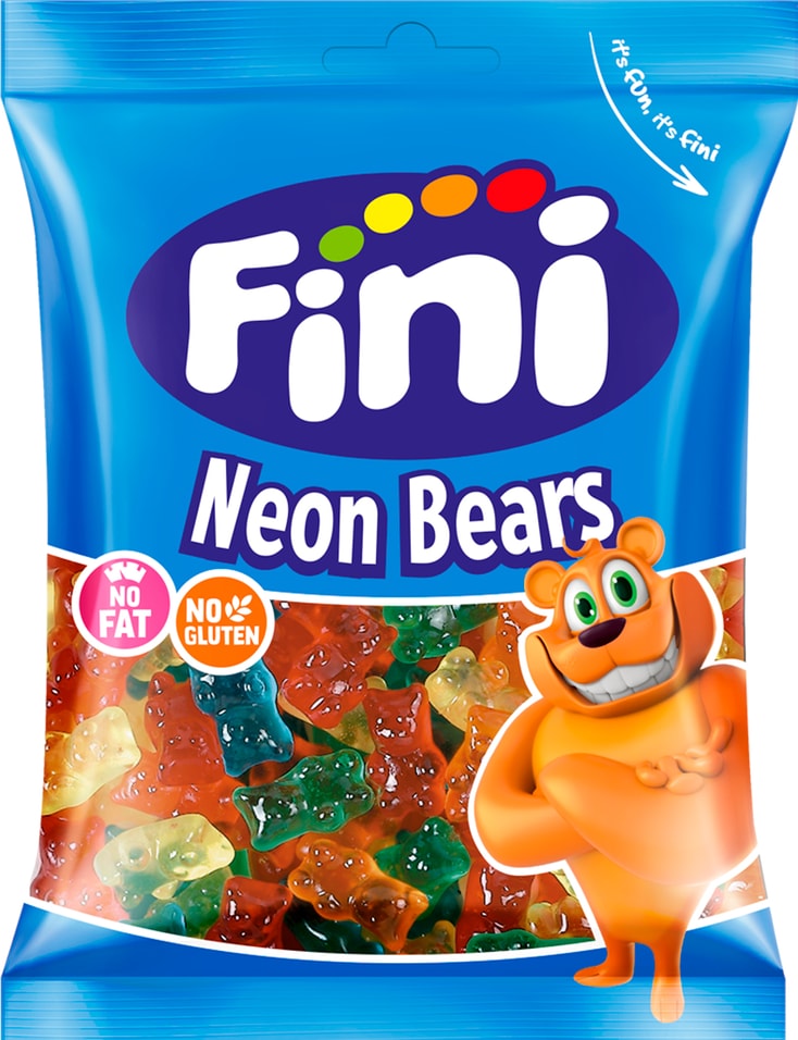 Мармелад Fini жевательный Neon Bears 90гс доставкой!